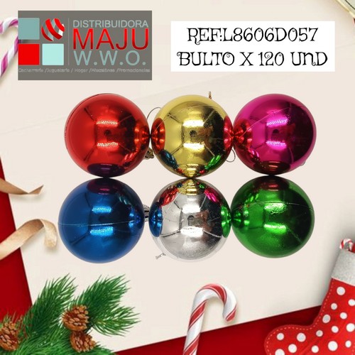 Bola Navideña X6Pcs Colores Grande