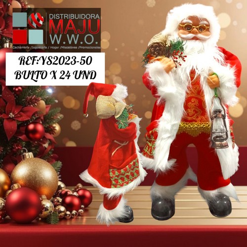 Papa Noel Mediano Con Sonido 29X12Cm En