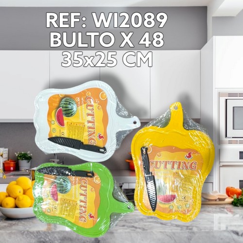 Kit Tabla De Cocina Forma Manzana 36Cm