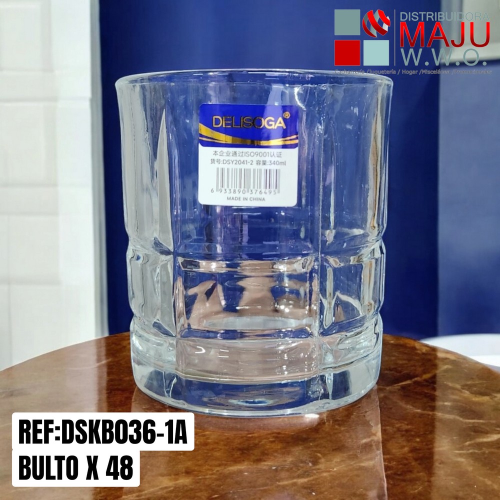 Vaso Whiskero Trasparente En Vidrio De