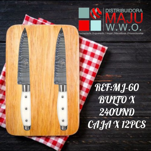 Cuchillo De Cocina Con Mango Blanco Caja X