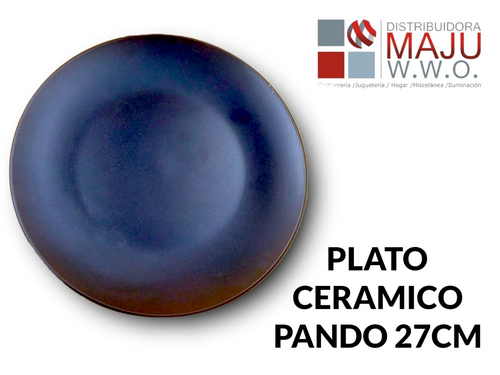 Plato Ceramico Negro Opaco 27 Cm