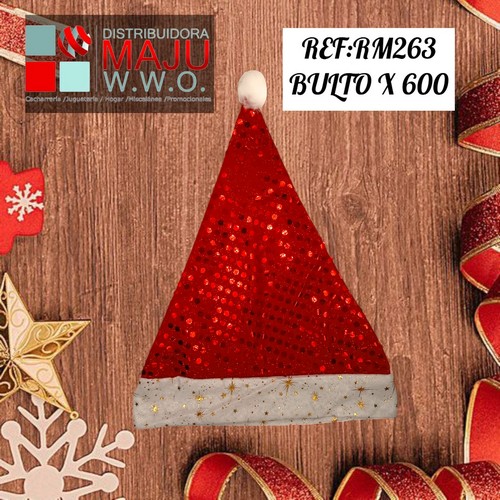 Gorro Navide?O Bolas Brillantes X12Pcs 40X32