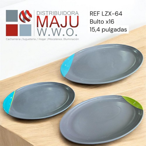 Bandeja Color Opaco Ceramica 15.4" Pulgadas