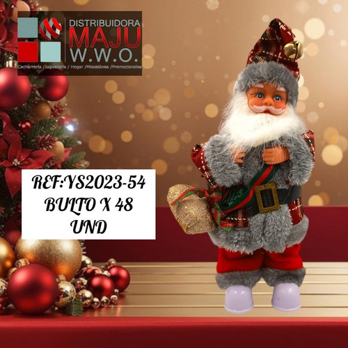 Papa Noel Mediano Con Sonido 30X12Cm En