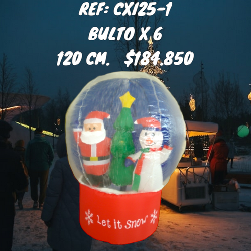 Inflable Navideño En Esfera De Nieve 120 C