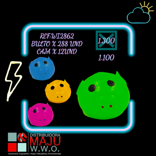 Pegajoso (Marranito) Caja X12Pcs Colores Va