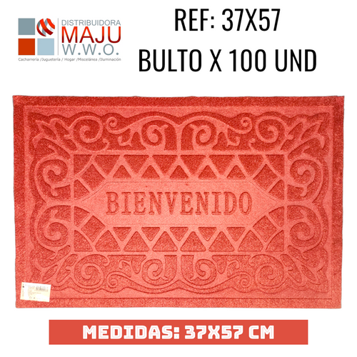 Tapete Bienvenidos Labrado Colores De 37X57C