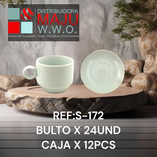 Set De Pocillo Mas Plato X 12Pcs 120Ml,11Cm