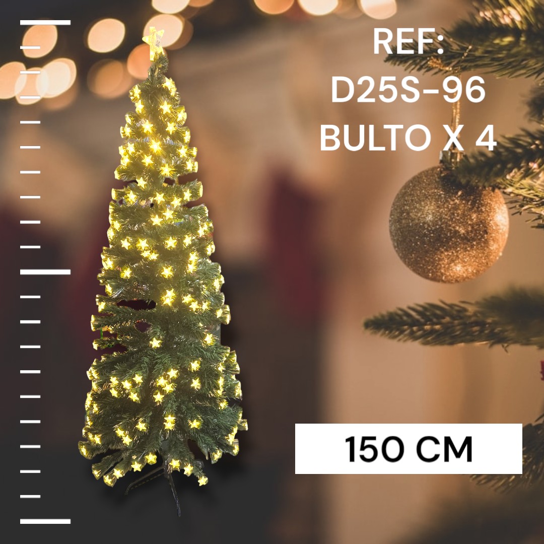 Arbol De Navidad Fibra Optica Luz Amarilla