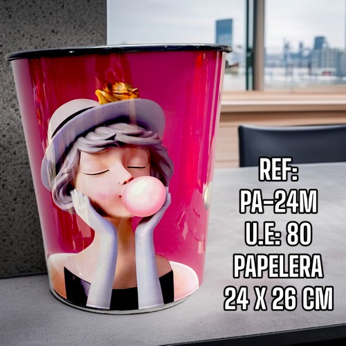 Papelera Redondo Con Estampados Princesas D