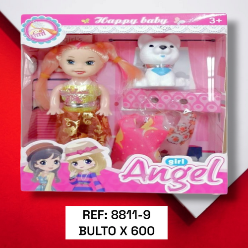 Muñeca Para Niña Con Vestidos Y Mascota