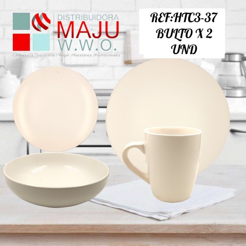 Vajilla De 16Pcs Blanco(Pocillo, Sopero, S