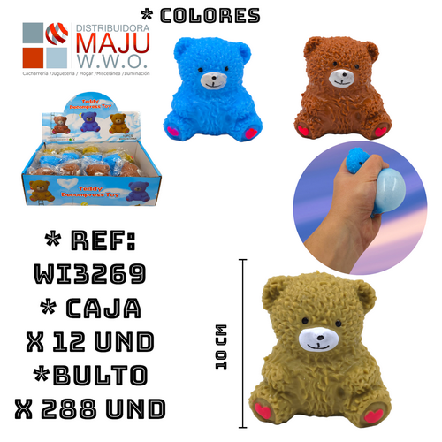 Squishy Animales Caja X12Pcs Osos Colores V