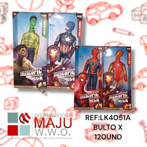 Superheroes En Caja Con Cuello Flexible Lu
