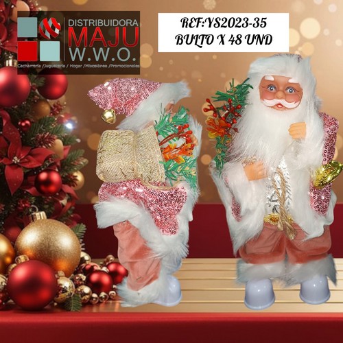 Papa Noel Mediano Con Sonido 29X12Cm En