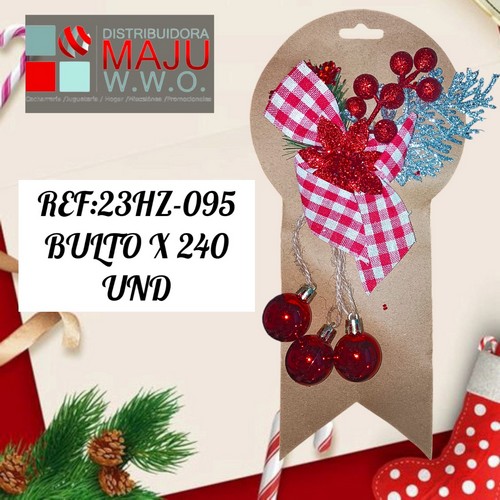 Corbatines Bolas Rojas Decorativos Navida