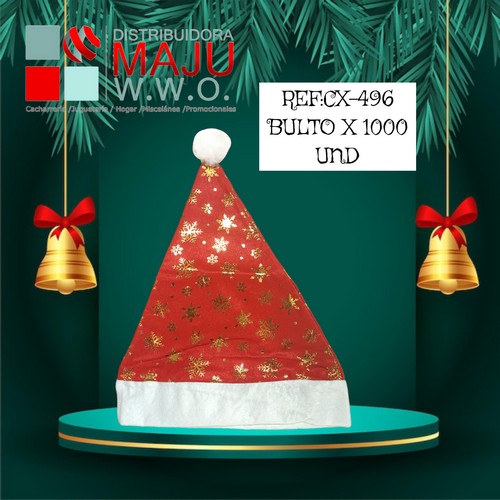 Cx-496 Gorro Navideño Diseños Copos De Nieve Para