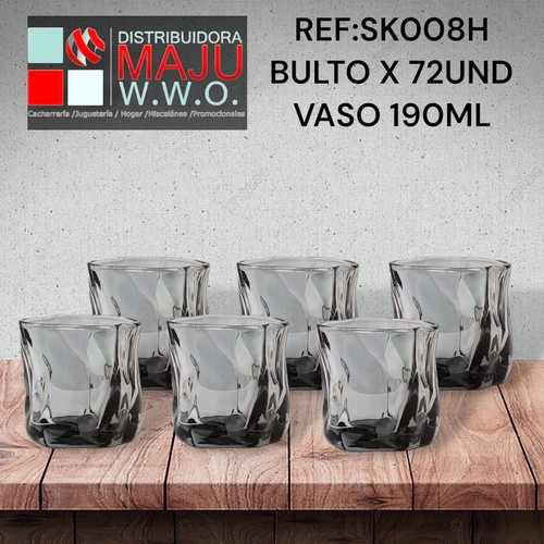 Caja Con 6 Vasos Negros Derretidos En Vidri
