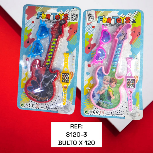 Guitarra Para Niños Y Niñas Con Gafas Y Rel