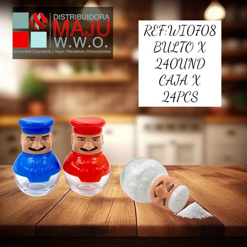 Condimentador Con Diseño De Chef En Vidrio