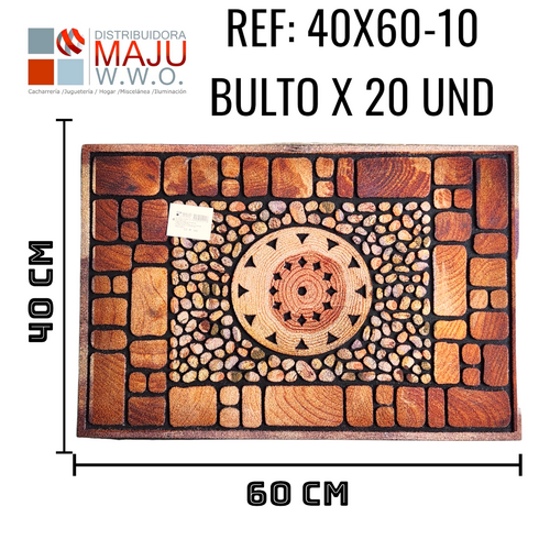 40X60-10 Tapete De Caucho Grueso Con Labrados Colo