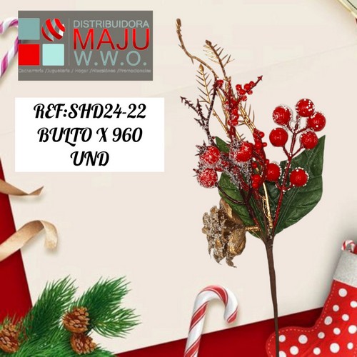 Pin Navide?O Muerdago Rojo 32Cm