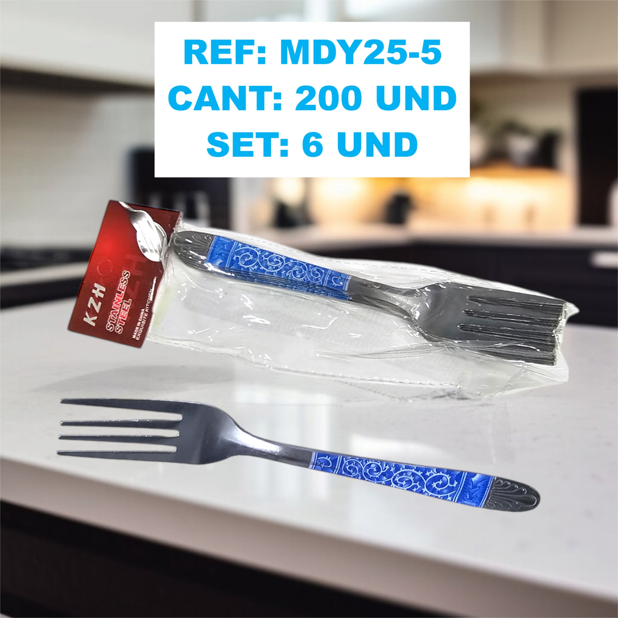 Mdy25-5 Set De Tenedor Resaltado Color Az