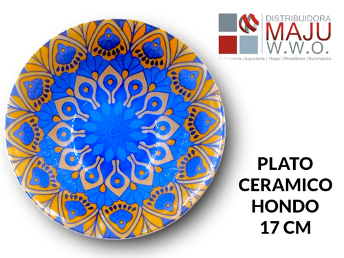 Plato Ceramico Para Sopa Mandalas De 17.5X5