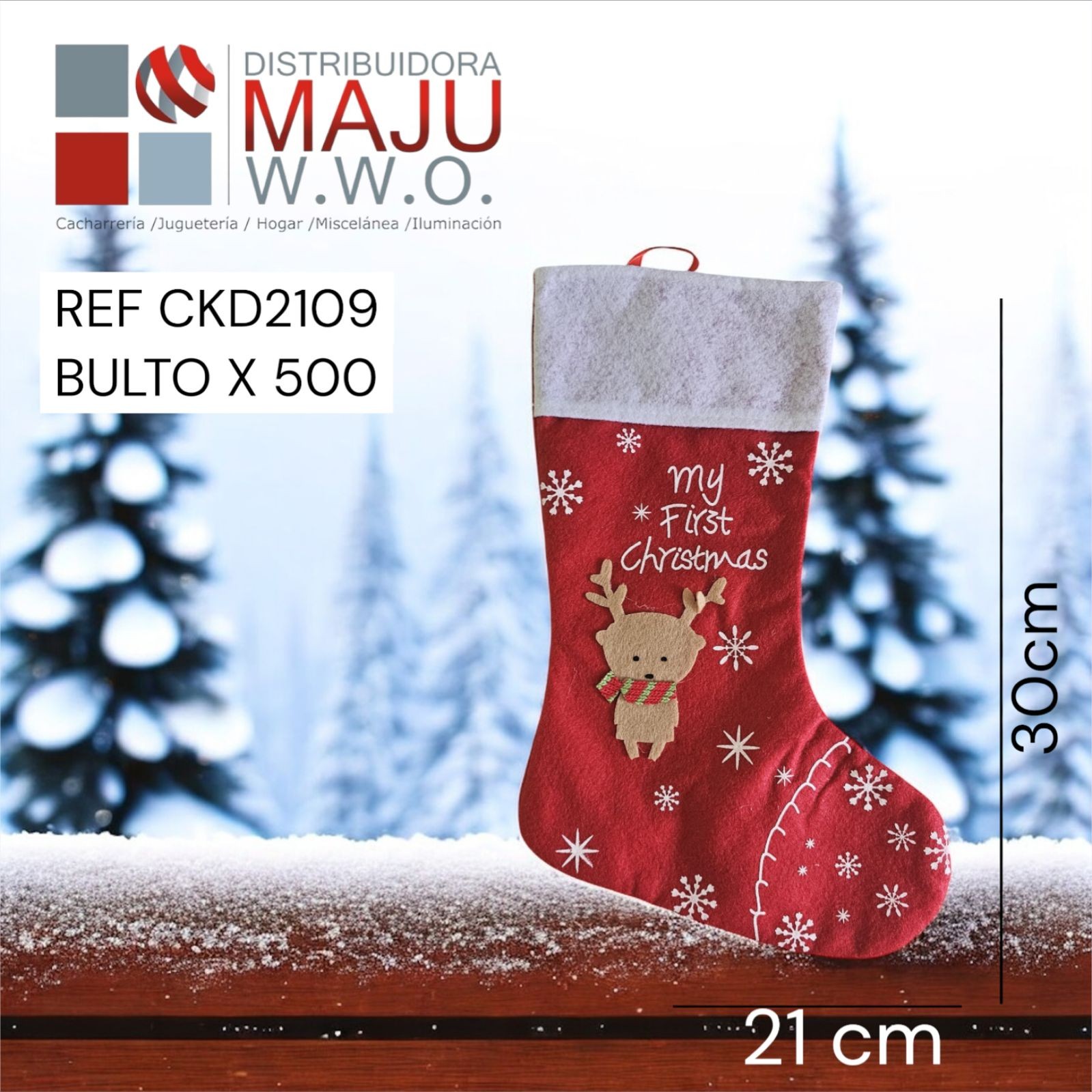 Decoracion Navidad Calcetin Navideño Con