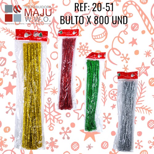 20-51 Chelin Navideño Rojo, Dorado, Verde,Plateado