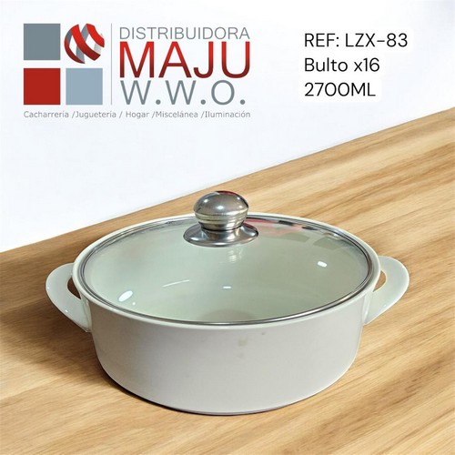 Olla Sopera Elegante Lisa Color Blanco-Tapa
