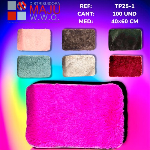 Tp25-1 Tapete Peludo 40X60 Cm Unicolor Surt