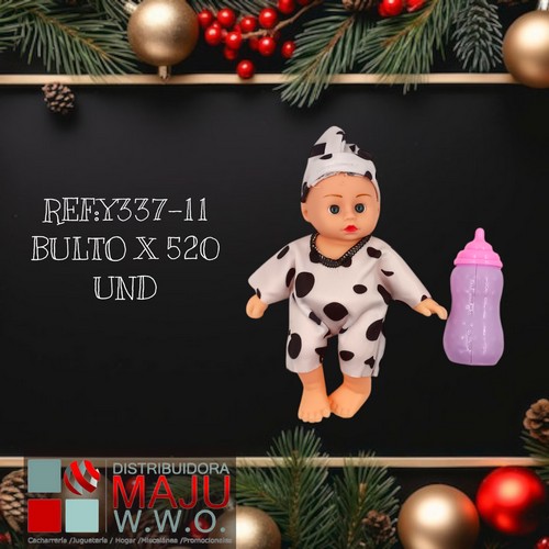Mini Bebe En Pijama Vaca Con Tetero