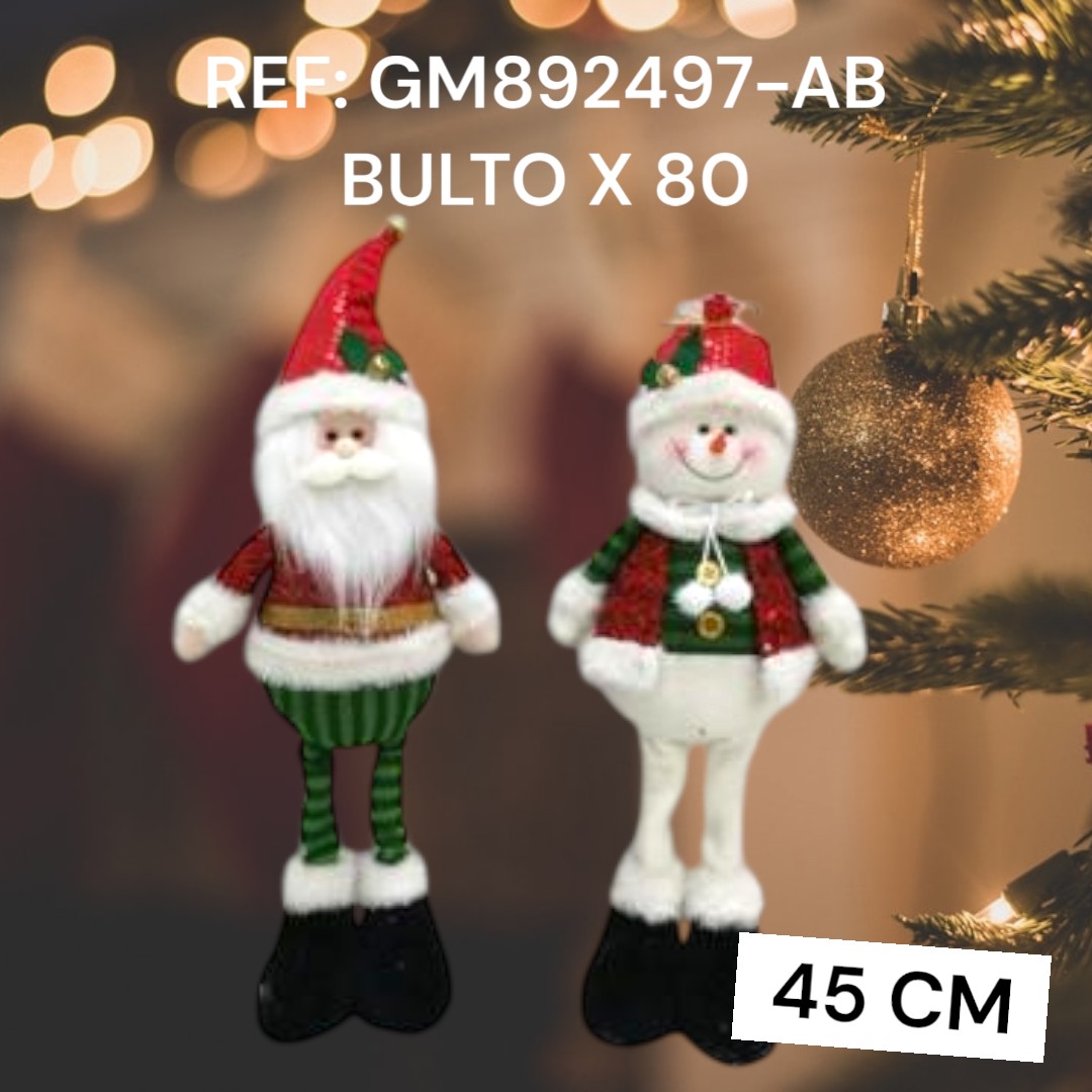 Decoracion Navidad Santa Y Snowman Pat