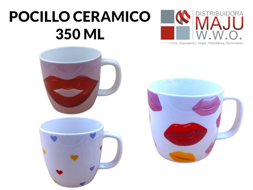 Pocillo Ceramico Grande De 350Ml Y 354G Bocas