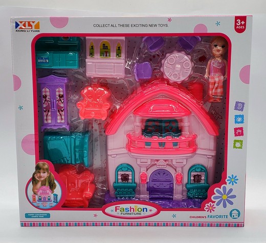 88001-2 Casa De Juguete Muñecas Con Cocina 35.5X32