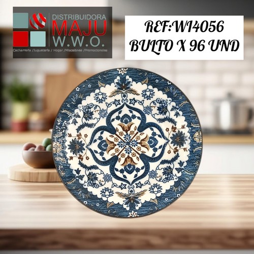 Plato Ceramico Redondo Estampado (Mandala A