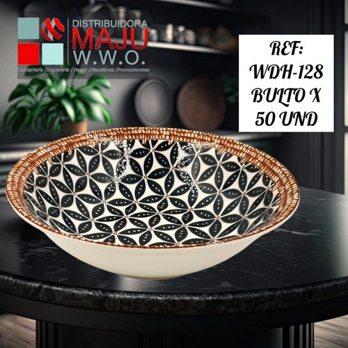 Plato Ceramico Redondo Para Sopa Con Flore