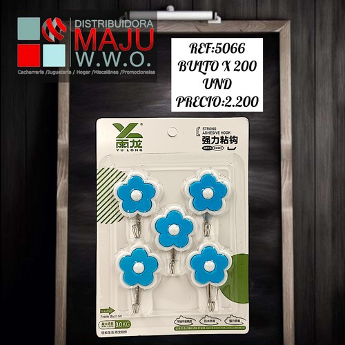 Adhesivo Para Pared X 5 Flores 13 X 18 Cm