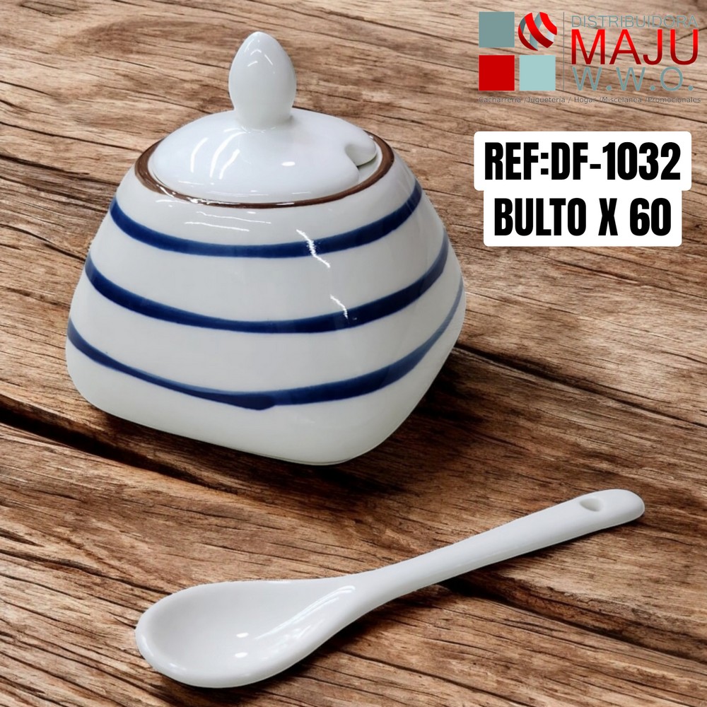 Taza Con Cuchara Y Tapa Diseño Rayas