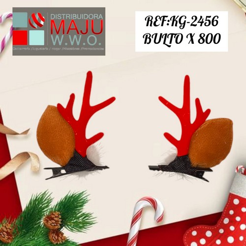 Pinzas Para El Cabello Navide?A Reno Pluma