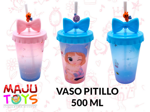 Vaso Pitillo Plastico Con Pegatinas Modelos
