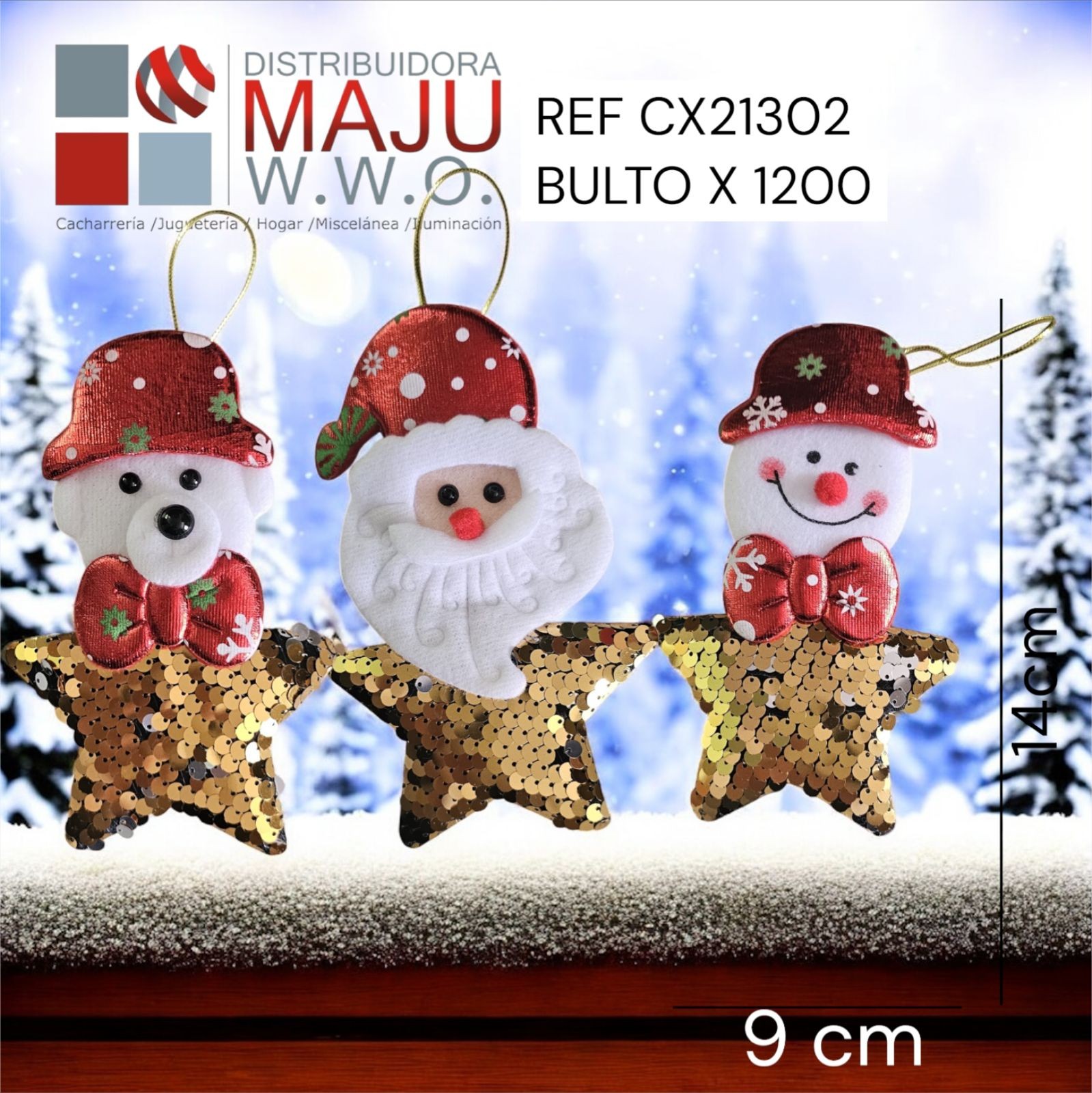 Decoracion Navideña Santa, Snowman, Reno Y