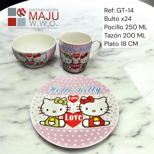 Set 3 Vajilla Infantil Hello Kitty 250Ml-200