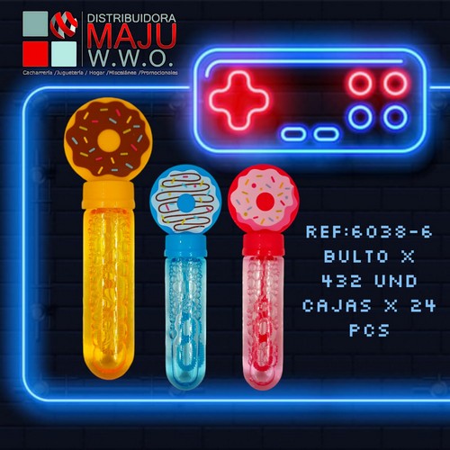 Burbujero Mediano Donuts Estampados Caja X2