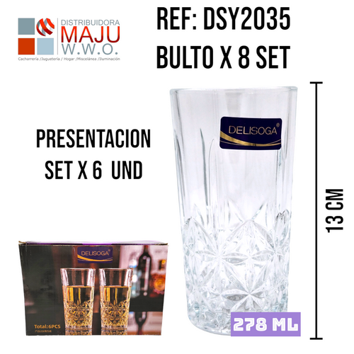 Vaso En Cristal Con Aristas Estrella Trans