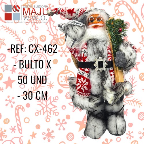 Cx-462 Santa Con Squies Decorados De 30X15Cm