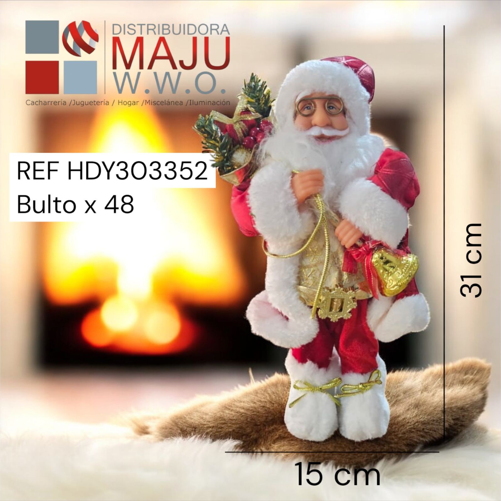 Muñeco De Navidad Santa Claus Con Campan