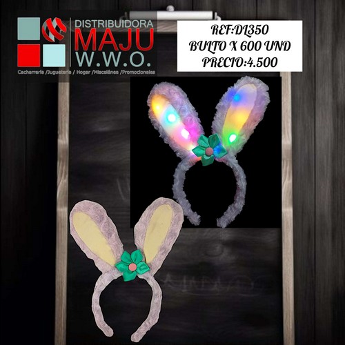 Diadema Con Luz Orejas Con Moño Coquet 43X23